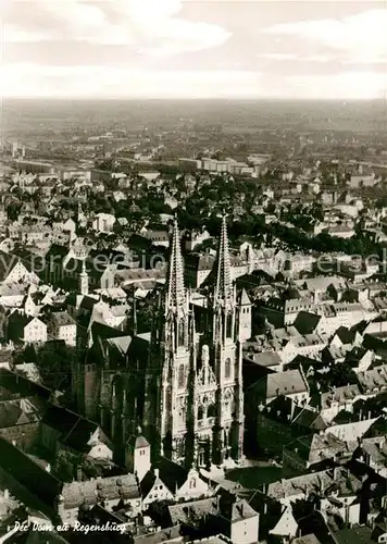 AK / Ansichtskarte Regensburg Dom St Peter Fliegeraufnahme Kat. Regensburg