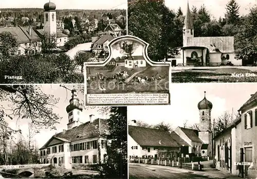 AK / Ansichtskarte Planegg Ortsmotiv mit Kirche Maria Eich Kirche Krailing Schloss Kat. Planegg