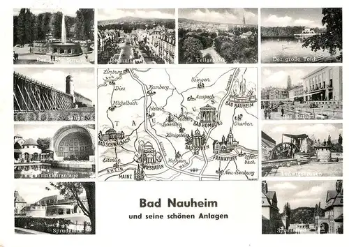 AK / Ansichtskarte Bad Nauheim und seine schoenen Anlagen Landkarte Kat. Bad Nauheim