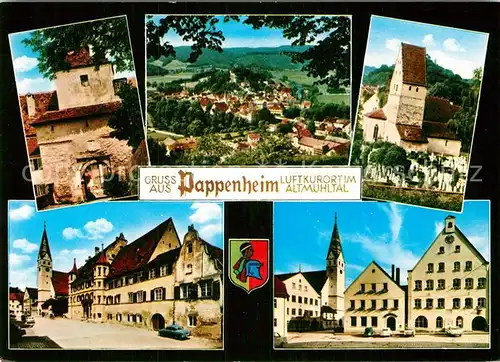 AK / Ansichtskarte Pappenheim Mittelfranken Panorama Marktplatz Rathaus  Kat. Pappenheim