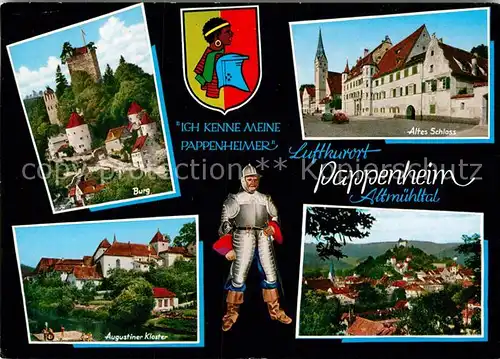 AK / Ansichtskarte Pappenheim Mittelfranken Burg Augustiner Kloster Panorama Altes Schloss Kat. Pappenheim