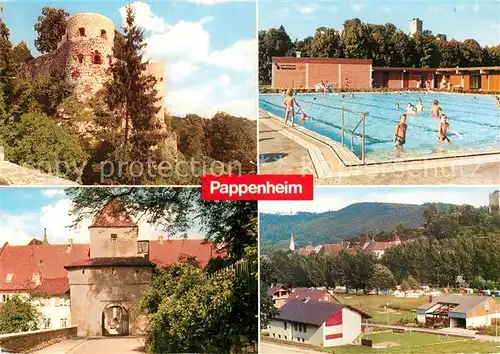 AK / Ansichtskarte Pappenheim Mittelfranken Burg Freibad Oberes Tor Campingplatz  Kat. Pappenheim