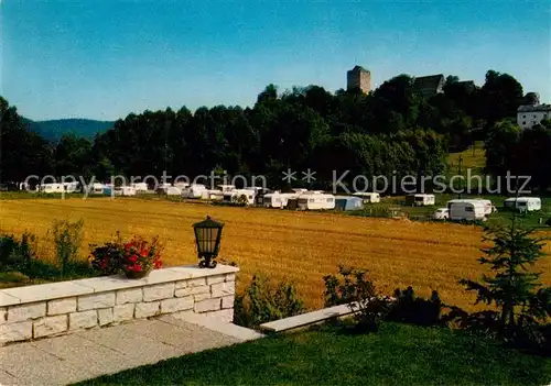 AK / Ansichtskarte Pappenheim Mittelfranken Campingplatz mit Burg Kat. Pappenheim