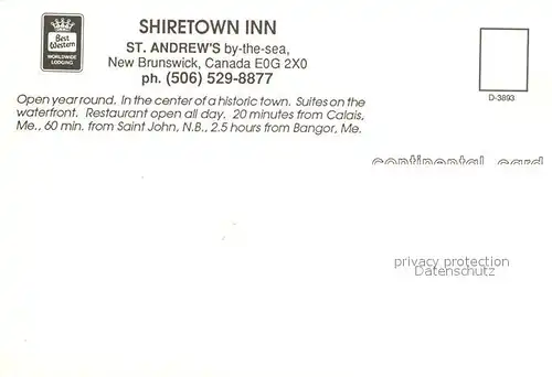 AK / Ansichtskarte New Brunswick Nouveau Brunswick Shiretown Inn