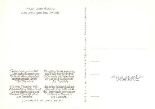 AK / Ansichtskarte Oberaudorf Historischer Gasthof zum Feurigen Tatzelwurm Wasserfall Gedicht Joseph Viktor von Scheffel Kat. Oberaudorf