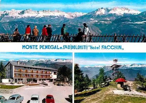 AK / Ansichtskarte Monte Penegal Hotel Facchin Aussichtsturm Fernsicht Dolomiten Kat. Italien