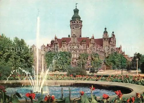 AK / Ansichtskarte Leipzig Neues Rathaus Springbrunnen Messestadt Kat. Leipzig