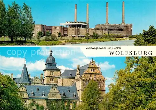 AK / Ansichtskarte Wolfsburg Industrie Volkswagenwerk und Schloss Kat. Wolfsburg
