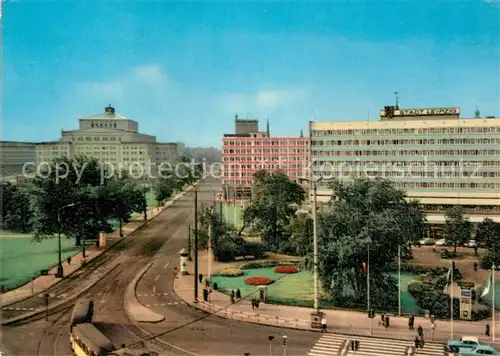 AK / Ansichtskarte Leipzig Blick vom Hauptbahnhof in Goethestrasse Oper Chemiehaus Hotel Stadt Leipzig Messestadt Kat. Leipzig