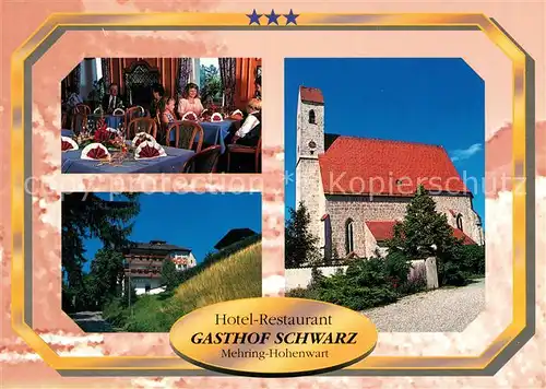 AK / Ansichtskarte Hohenwart Altoetting Hotel Restaurant Gasthof Schwarz Kirche Kat. Mehring