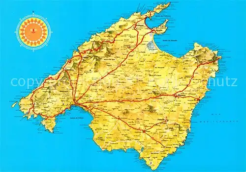 AK / Ansichtskarte Mallorca Inselkarte Kat. Spanien