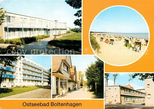 AK / Ansichtskarte Boltenhagen Ostseebad Strand FDGB Erholungsheim John Brinkmann Mittelpromenade Blindenkurheim Haus Seeschloesschen Kat. Ostseebad Boltenhagen