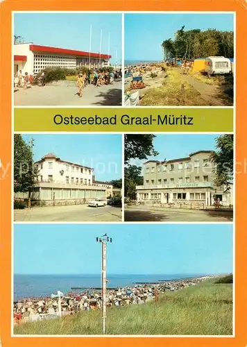 AK / Ansichtskarte Graal Mueritz Ostseebad Broilergaststaette Zeltplatz Uhlenflucht Reisebuero Hotel Seestern Konsum Gaststaette Waldperle Strand Kat. Seeheilbad Graal Mueritz