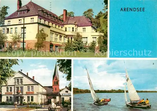 AK / Ansichtskarte Arendsee Ostseebad FDGB Erholungsheim Waldheim Rathaus Arendseepartie Kat. Kuehlungsborn