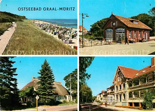 AK / Ansichtskarte Graal Mueritz Ostseebad Strand Milchbar Seestern Gaertn Prod Genossenschaft Rosa Luxemburg Strasse Kat. Seeheilbad Graal Mueritz