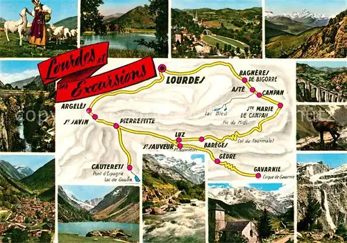 AK / Ansichtskarte Lourdes Hautes Pyrenees et ses Excursions Vue partielle Kat. Lourdes