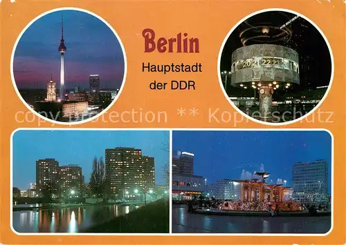 AK / Ansichtskarte Berlin Fernseh und UKW Turm der Dt Post Weltzeituhr Fischerinsel Alexanderplatz Kat. Berlin