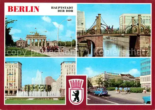 AK / Ansichtskarte Berlin Brandenburger Tor Jungfernbruecke Strausberger Platz Interhotel Unter den Linden Kat. Berlin