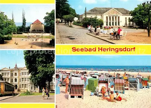 AK / Ansichtskarte Heringsdorf Ostseebad Usedom Konzertplatz Kulturhaus FDGB Erholungsheim Einheit Strand Kat. Heringsdorf