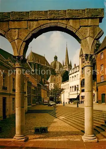 AK / Ansichtskarte Bad Aachen Roemischer Bogen mit Dom und Altstadt