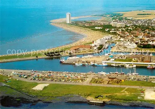 AK / Ansichtskarte Buesum Nordseebad Fliegeraufnahme mit Hafen / Buesum /Dithmarschen LKR