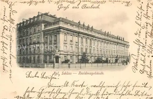 AK / Ansichtskarte Ansbach Mittelfranken Schloss Residenzgebaeude Kat. Ansbach