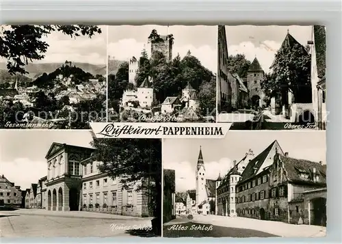 AK / Ansichtskarte Pappenheim Mittelfranken Burg Gesamtansicht Oberes Tor Neues und  altes Schloss  Kat. Pappenheim