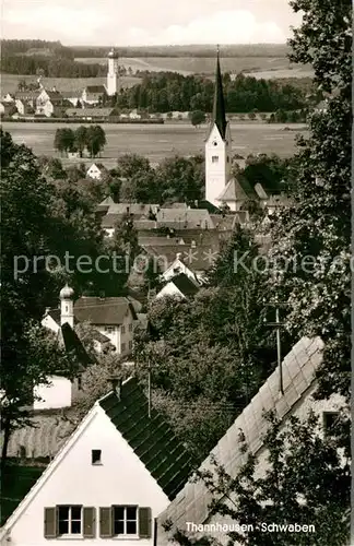 AK / Ansichtskarte Thannhausen Schwaben Teilansicht mit Kirche Kat. Thannhausen
