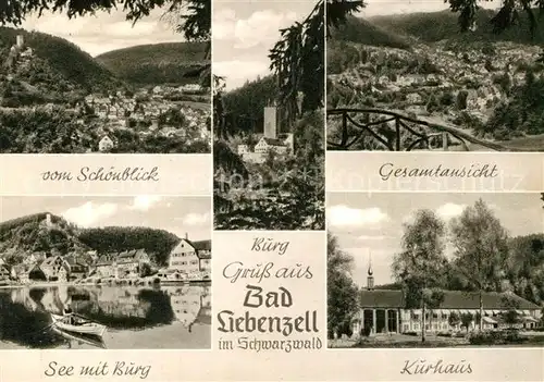 AK / Ansichtskarte Bad Liebenzell vom Schoenblick Panorama See mit Burg Kurhaus Kat. Bad Liebenzell