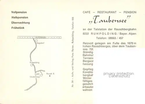AK / Ansichtskarte Ruhpolding Cafe Restaurant Taubensee Terrasse Kat. Ruhpolding