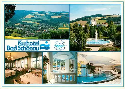 AK / Ansichtskarte Bad Schoenau Kurhotel Gesundheitszentrum Hallenbad Restaurant Brunnen Landschaftspanorama Kat. Bad Schoenau Bucklige Welt