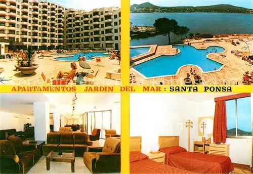 AK / Ansichtskarte Santa Ponsa Mallorca Islas Baleares Apartamentos Jardin del Mar Piscina Kat. Calvia