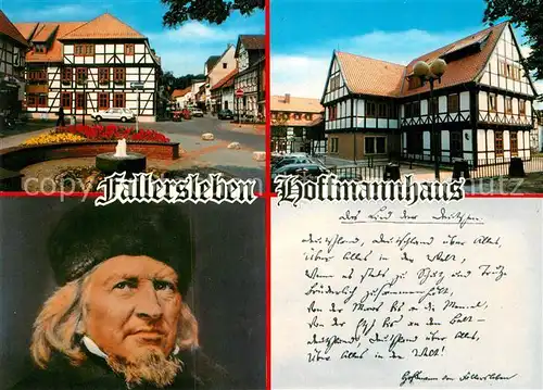 AK / Ansichtskarte Fallersleben Hoffmannhaus Fachwerkhaus Portraet Kat. Wolfsburg