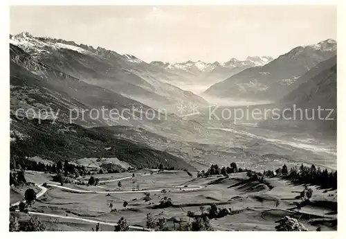 AK / Ansichtskarte Crans sur Sierre Vallee du Rhone Route de Sierre Simplon Monte Leone Alpenpanorama Kat. Crans Montana