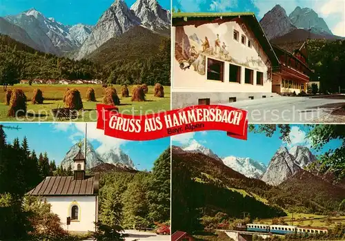 AK / Ansichtskarte Hammersbach Grainau Zugspitzgruppe Hoellental Erholungsheim Haus Hammersbach Kapelle Zahnradbahn Schneefernerhaus Kat. Grainau