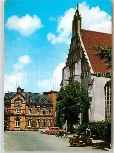 AK / Ansichtskarte Kamenz Sachsen Klosterkirche und Post Kat. Kamenz