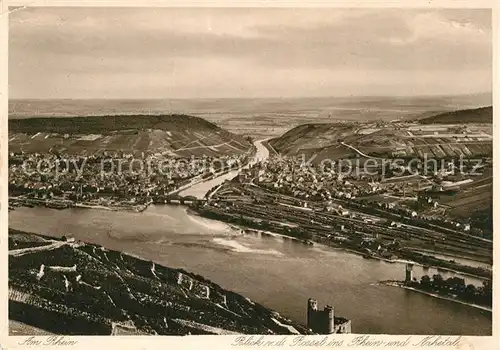 AK / Ansichtskarte Ruedesheim Rhein Blick von der Rossel Nahetal  Kat. Ruedesheim am Rhein