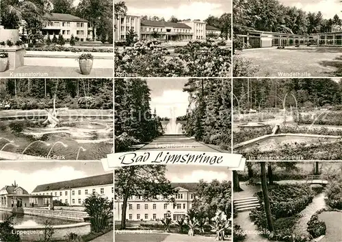 AK / Ansichtskarte Bad Lippspringe Kursanatorium Lippequelle Kurhaus Kaiser Karls Park Asthma Klinik  Kat. Bad Lippspringe