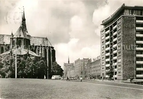 AK / Ansichtskarte Rostock Mecklenburg Vorpommern Marienkirche Lange Strasse  Kat. Rostock