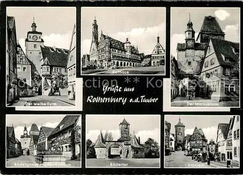 AK / Ansichtskarte Rothenburg Tauber Markusturm Roedergasse Ploenlein Rathaus  Kat. Rothenburg ob der Tauber