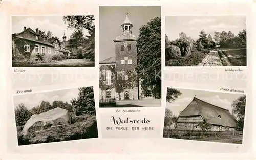 AK / Ansichtskarte Walsrode Lueneburger Heide Kloster Evangelische Stadtkirche Heide-Museum L?nsgrab  / Walsrode /Soltau-Fallingbostel LKR