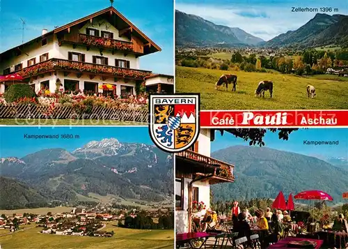 AK / Ansichtskarte Aschau Chiemgau Cafe Pauli Kampenwand Zellerhorn Kat. Aschau i.Chiemgau