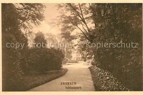 AK / Ansichtskarte Ansbach Mittelfranken Schlosspark Kat. Ansbach