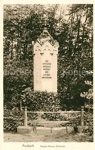 AK / Ansichtskarte Ansbach Mittelfranken Kaspar Hauser Denkmal Kat. Ansbach