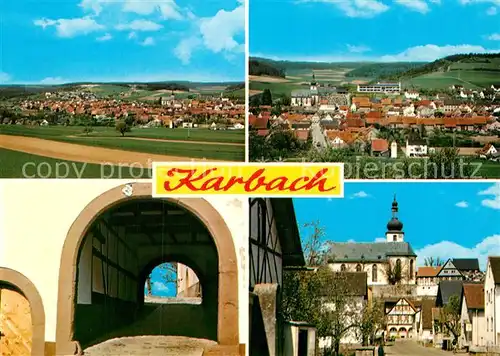 AK / Ansichtskarte Karbach Unterfranken Kirche Panorama Kat. Karbach