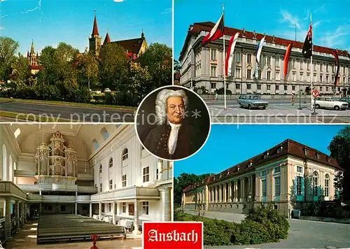 AK / Ansichtskarte Ansbach Mittelfranken Johanniskirche Schloss Johann Sebastian Bach Gumbertuskirche Kat. Ansbach