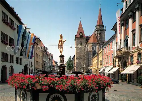 AK / Ansichtskarte Ansbach Mittelfranken Johanniskirche Markgraf Georg Brunnen Kat. Ansbach