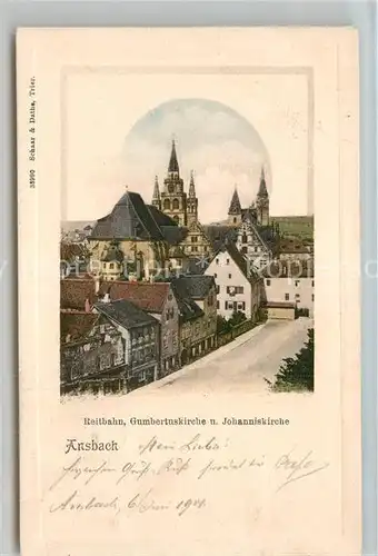 AK / Ansichtskarte Ansbach Mittelfranken Reitbahn Gumbertskirche Johanniskirche Kat. Ansbach