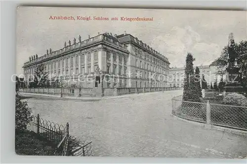 AK / Ansichtskarte Ansbach Mittelfranken Schloss Kriegerdenkmal Kat. Ansbach