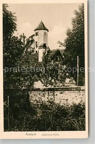 AK / Ansichtskarte Ansbach Mittelfranken Stadtmauer Park Kat. Ansbach